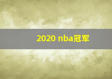 2020 nba冠军